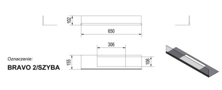 Стекло декоративное для биокамина BRAVO 2 по цене 140 руб.