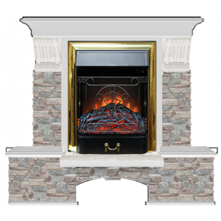 Бостон К Грот цветной (беленый дуб)+Majestic Brass