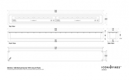 Горелка для биокамина ICON FIRES Slimline 1400mm Горелка для биокамина ICON FIRES Slimline 1400mm по цене 246 500 руб.