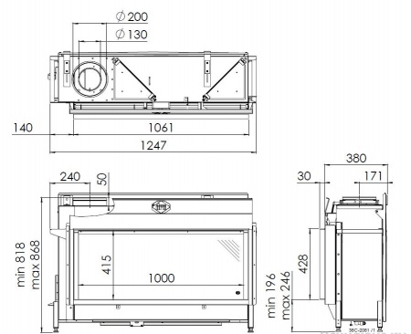 Газовый камин DRU Metro 100XT-41 RCH Газовый камин DRU Metro 100XT-41 RCH