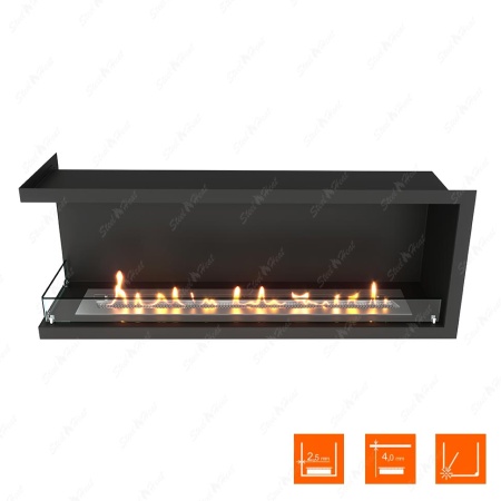 Биокамин угловой SteelHeat Leader 1200 левый стекло по цене 45 093 руб.