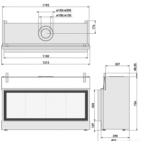 Газовый камин BellFires Horizon Bell Medium Газовый камин BellFires Horizon Bell Medium