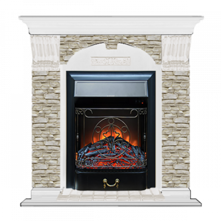 Арочный Грот однотонный (белый)+Majestic Black