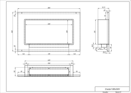 Биокамин "Русский огонь" Барокко 800V встраиваемый (высота 500мм.) по цене 33 400 руб.