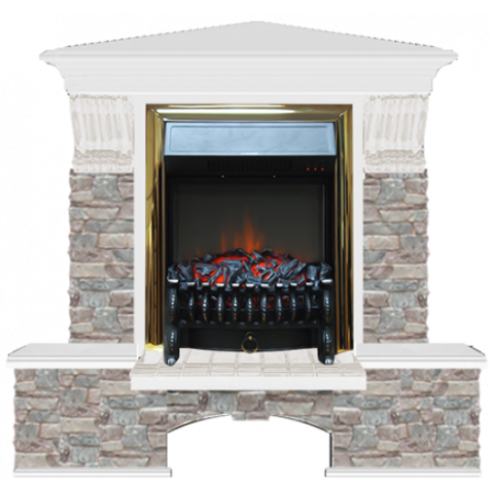 Бостон К Грот цветной угловой (белый)+Fobos Brass