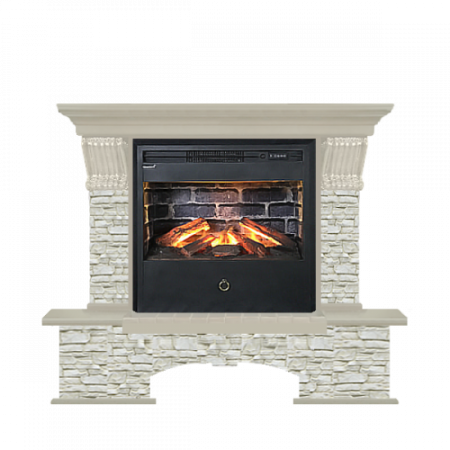 Бостон грот однотонный (беленый дуб)+Samba 3D