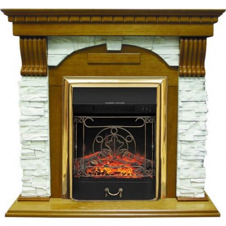 Dublin арочный сланец белый (дуб)+Majestic FX Brass